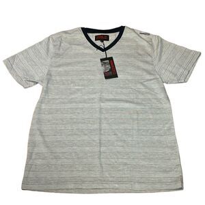 Mahi Mahi Grey Striped T-Shirt, Large